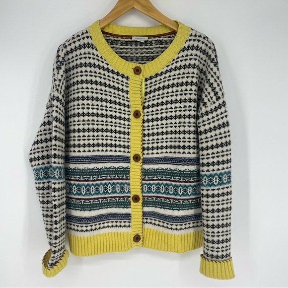 NWOT Sundance Catalog Ivory Fair isle “Wallace Cardigan” - Picture 1 of 6